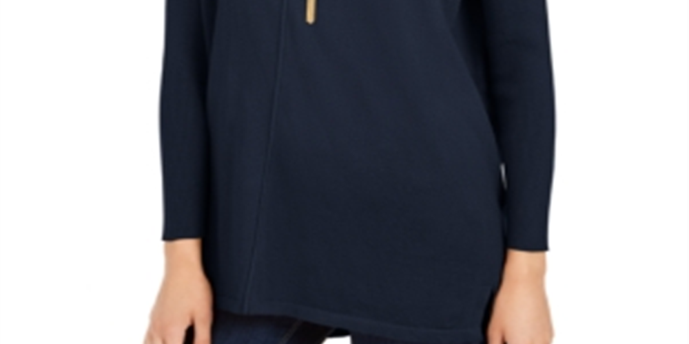 Style & Co Women's Ribbed Long Sleeves Sweater Blue Size Petite Small