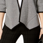 Alfani Women's Drape Front Cardigan Black- Gray Size Petite Large