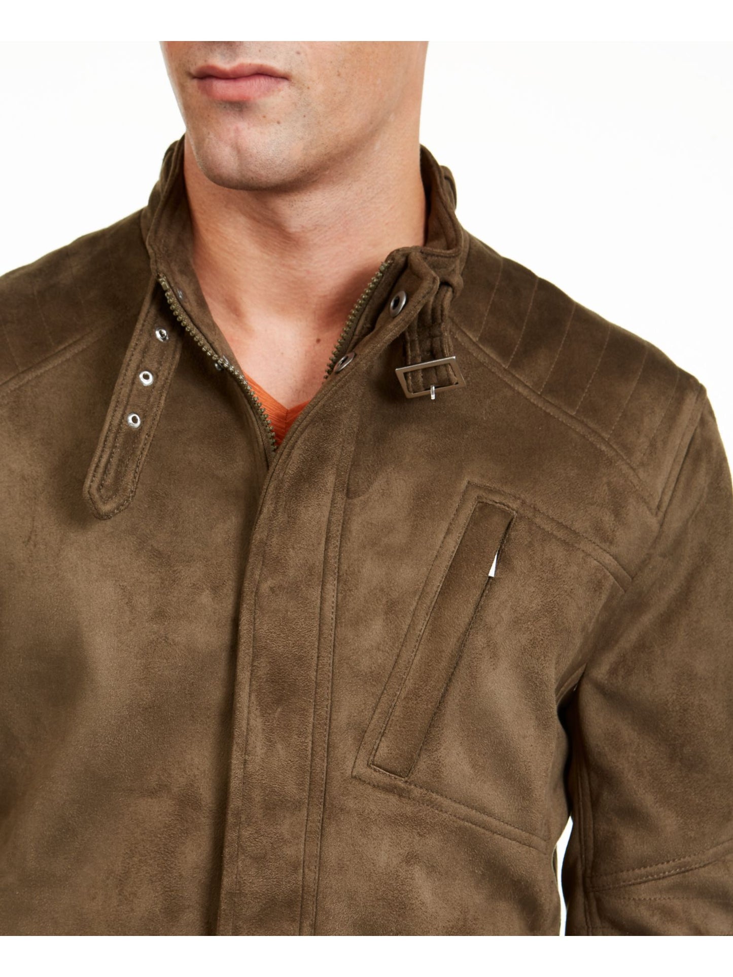 INC International Concepts Men's Faux Suede Jacket Green Size Large