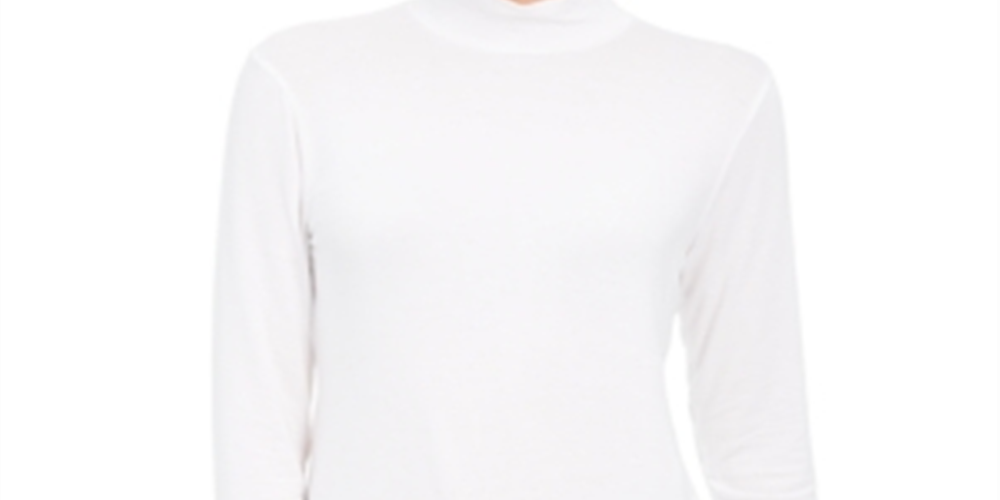 Style & Co Women's Solid Pullover Blouse White Size Petite Medium