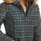 Celebrity Pink Women's Faux Fur Plaid Puffer Coat Green