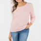 Karen Scott Women's Cable Knit Scoop Neck Sweater Pink Rose Size Petite S
