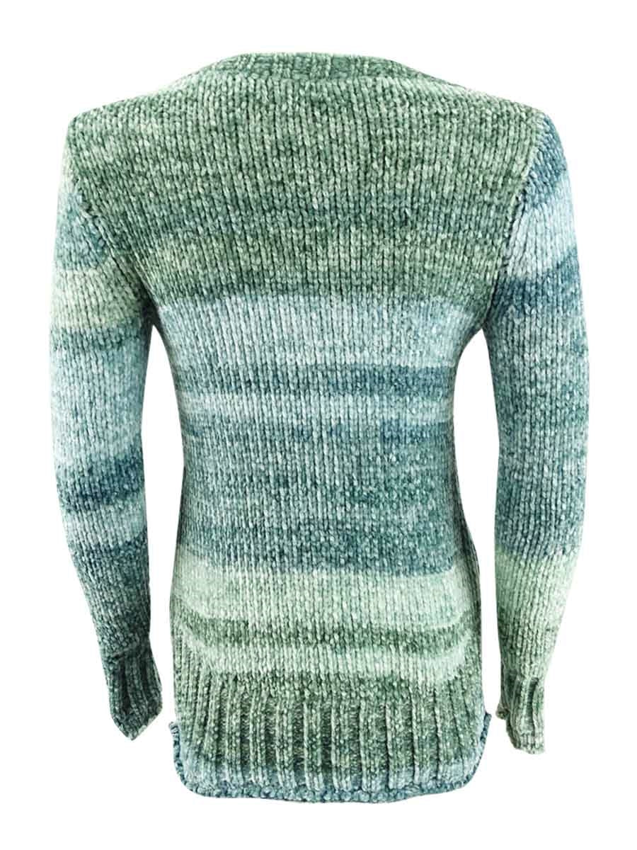 Style & Co Women's Chenille Space Dyed Sweater Green Size Petite X-Large