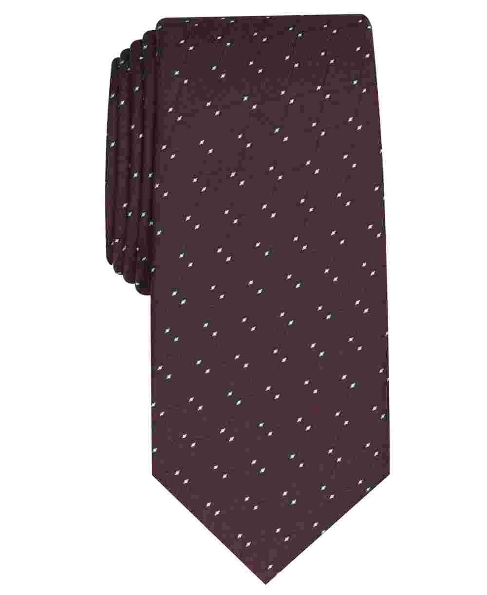 Alfani Men's Slim Geometric Tie Wine Size Regular