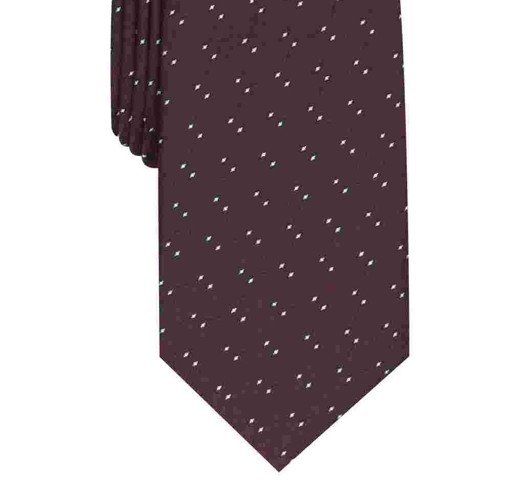 Alfani Men's Slim Geometric Tie Wine Size Regular
