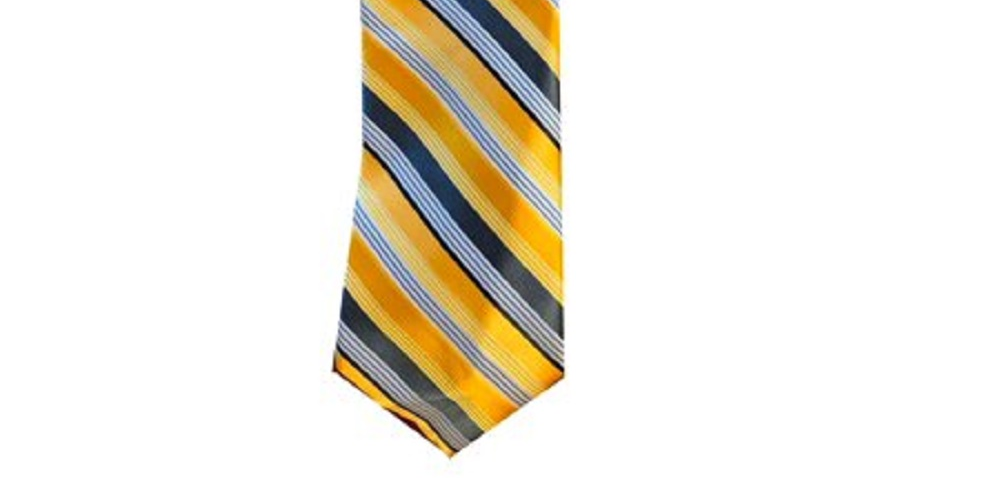 Van Heusen Men's Dress Belt Silver Sleek Striped Skinny Silk Not Applicable Yellow Size Regular