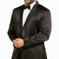 INC International Concepts Men's Big & Tall Velvet Satin Trim Two Button Blazer Black Size 2XB