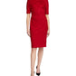 Anne Klein Women's Suede MIDI Shift Dress Red Size 6