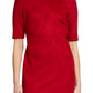 Anne Klein Women's Suede MIDI Shift Dress Red Size 6
