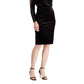 Ralph Lauren Women's Glitter Long Sleeve Jewel Neck Knee Length Sheath Cocktail Dress Black Size 18