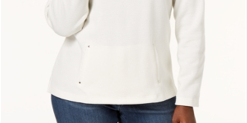 Karen Scott Women's Zip Neck Top White Size Petite XL