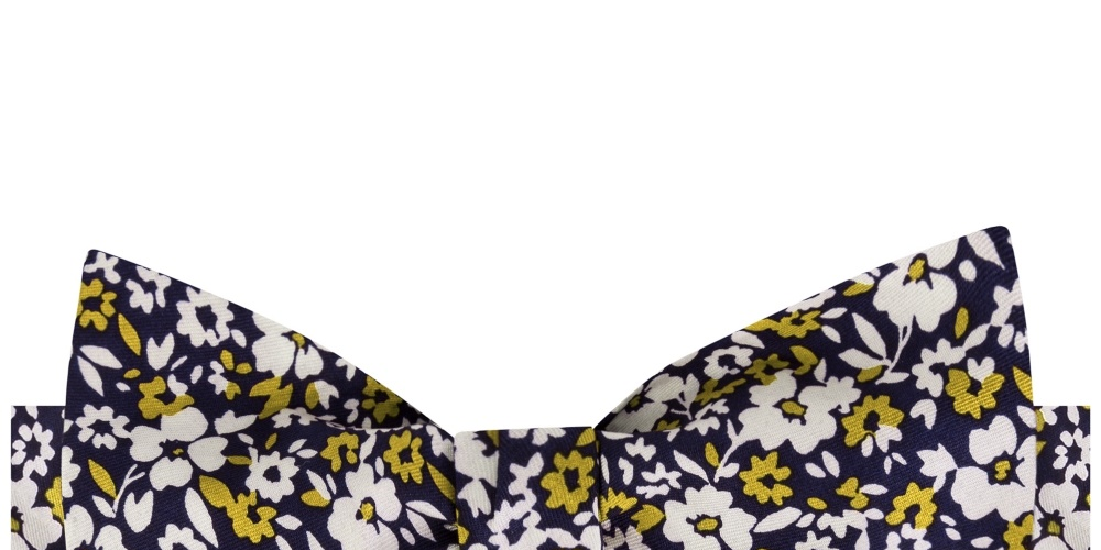 Tommy Hilfiger Men's Chelsea Botanical To-Be Tied Silk Twill Bow Tie Yellow Size Regular