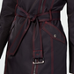Michael Kors Women's Asymmetrical Belted Raincoat Blue Size X-Large