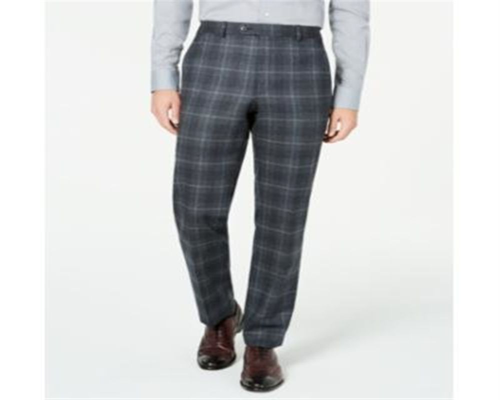 Ralph Lauren Men's Ultra Flex Plaid Dress Pants Black Size 36W