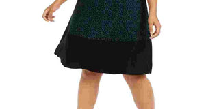 Taylor Women's Plus Size Animal Print Sweater Dress Green Size XXX-Large