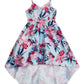 Rare Editions Kid's Big Girls Floral Print High Low Dress Blue Size 8