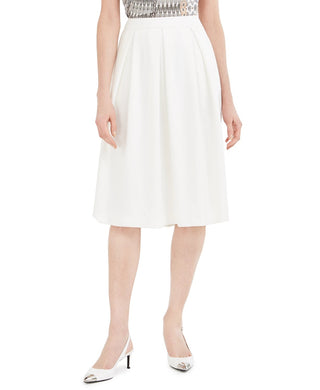 Calvin Klein Women's Scuba Crepe Midi Skirt White Size 16