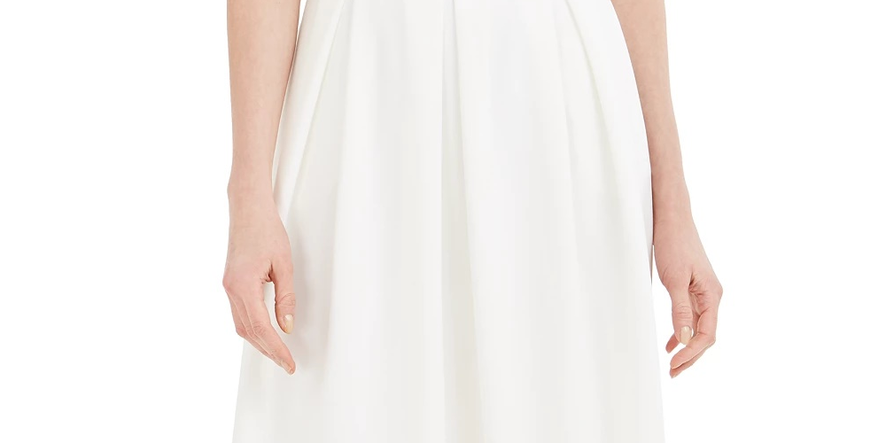 Calvin Klein Women's Scuba Crepe Midi Skirt White Size 16