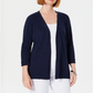 Karen Scott Women's Open Front Cardigan Blue Size Petite S