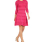 Vince Camuto Women's Mix Stitch Pointelle Fit & Flare Dress Pink Size Large