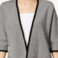 Alfani Women's Drape front 3/4 Sleeve Open Cardigan Top Black-Gray Size Petite Medium