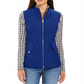 Charter Club Women's Zip Front Quilted Cotton Vest Blue Size Petite Small