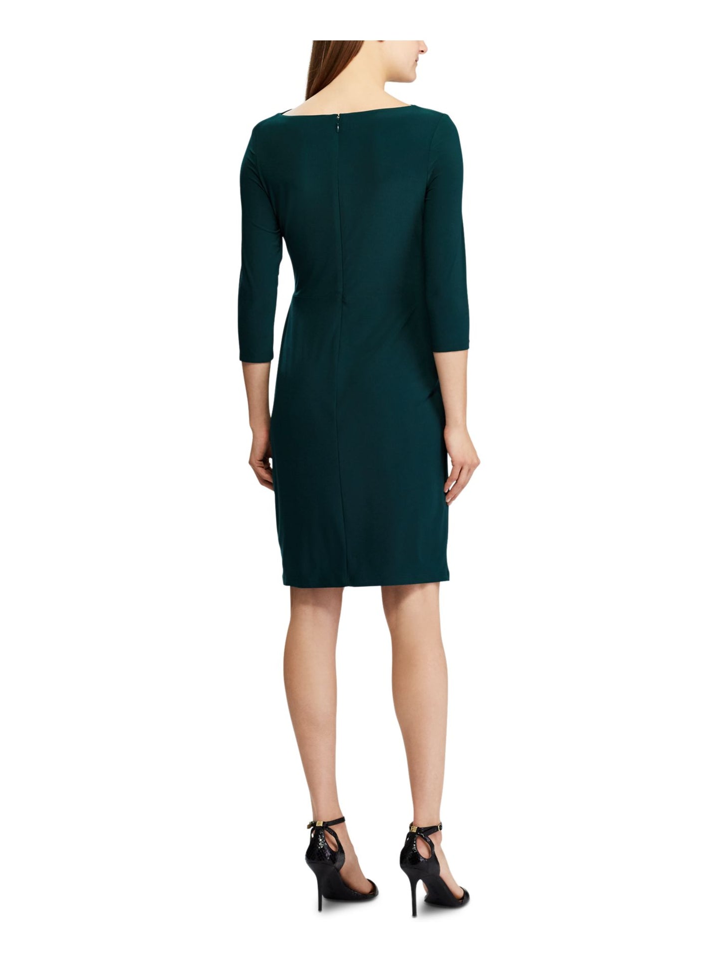 Ralph Lauren Women's 3/4 Sleeve Above the Knee Sheath Dress Green Size 14