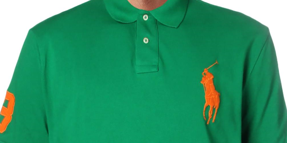 Ralph Lauren Men's Patchwork Collar Polo Green Size XX-Large