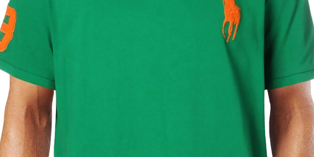 Ralph Lauren Men's Patchwork Collar Polo Green Size XX-Large