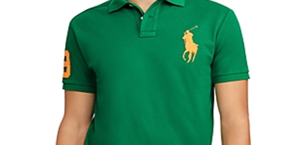 Ralph Lauren Men's Patchwork Collar Polo Green Size XX-Large