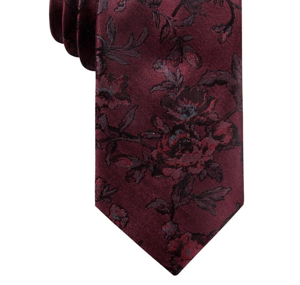 Ryan Seacrest Distinction Men's Glendo Silk Floral Neck Tie Red Size Regular