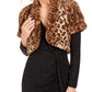 Vince Camuto Women's Faux Fur Leopard Shrug Brown Size Medium