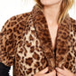 Vince Camuto Women's Faux Fur Leopard Shrug Brown Size Medium