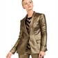 INC International Concepts Women's Metallic Blazer Gold Size PSM
