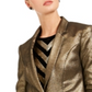 INC International Concepts Women's Metallic Blazer Gold Size PSM