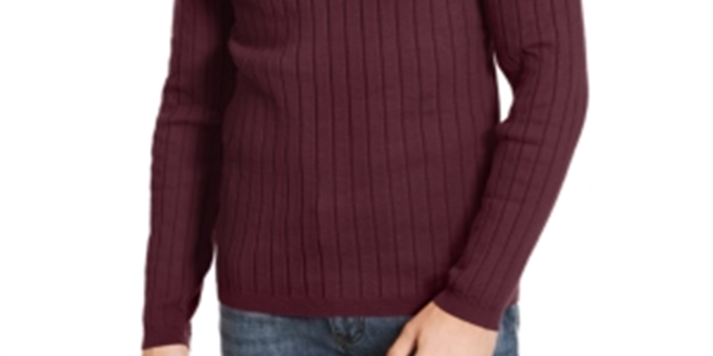 INC International Concepts Men's Elite Turtleneck Sweater -Wine Size Medium