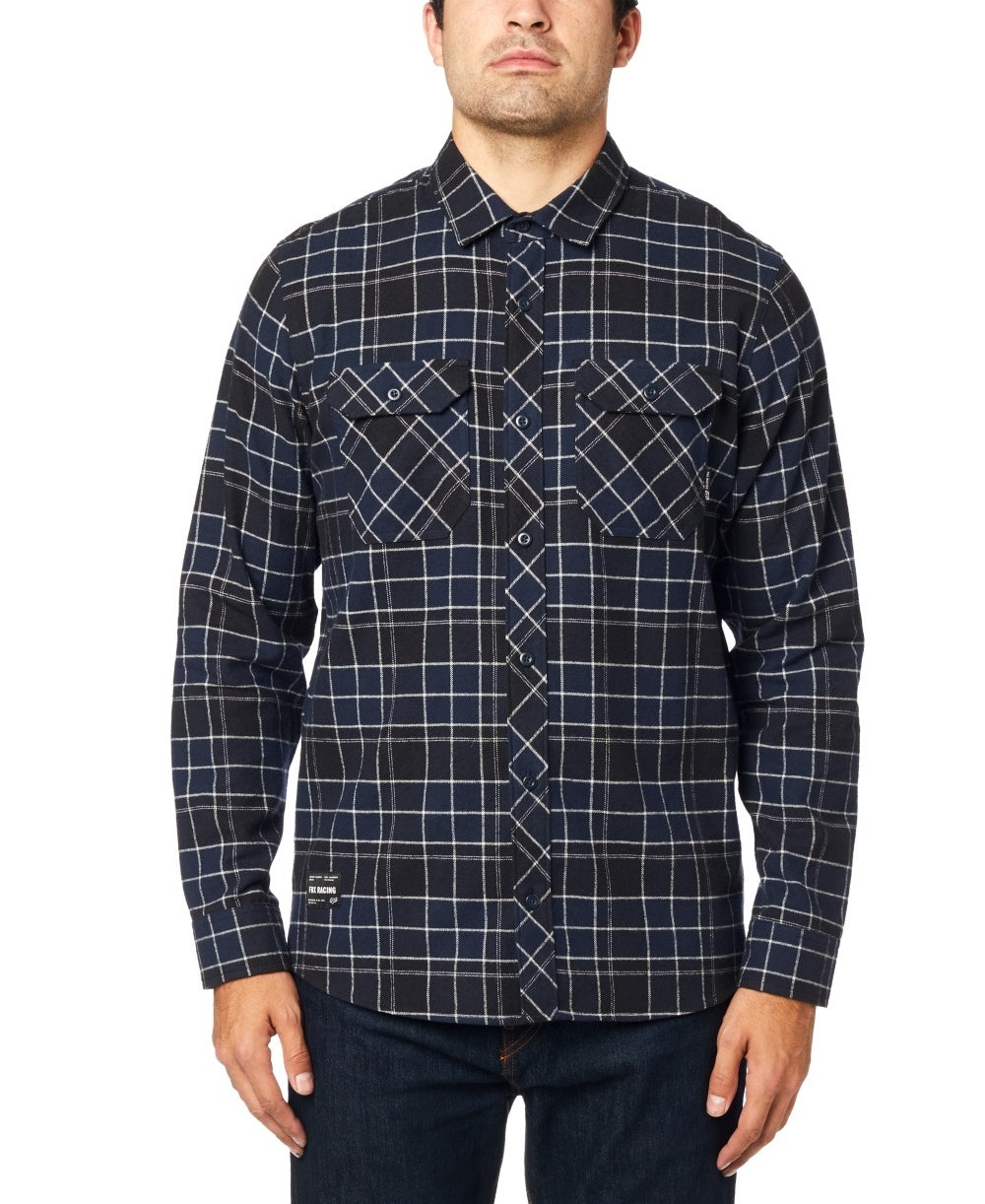 Fox Men's Cotton Long Sleeve Flannel Blue Size Small