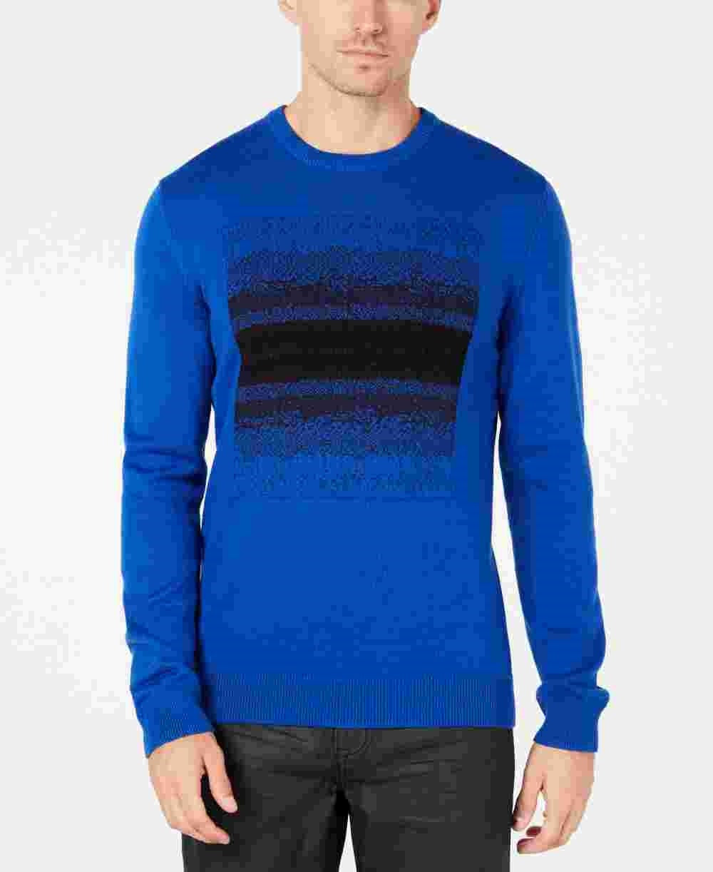Alfani Men's Ombre Chenille Knit Sweater Navy Size X-Large