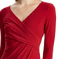 Ralph Lauren Women's Red Long Sleeve V Neck Above The Knee Sheath Cocktail Dress Red Size 2 Petite