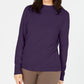 Karen Scott Women's Zip-Back Mock-Neck Sweater  Purple Size XX-Large
