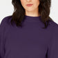 Karen Scott Women's Zip-Back Mock-Neck Sweater  Purple Size XX-Large