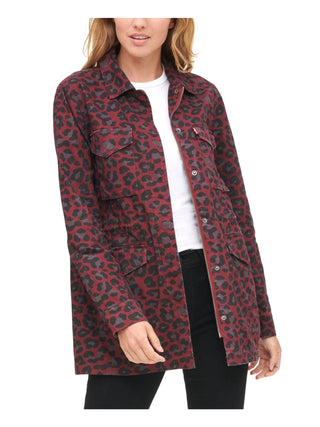 Levi's Women's Leopard Print Jacket Purple Size Medium