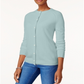 Karen Scott Women's Bead Button Cardigan Blue Size Large