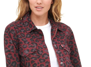 Levi's Women's Cotton Oversize Military Jacket Red Purple Size X-Small