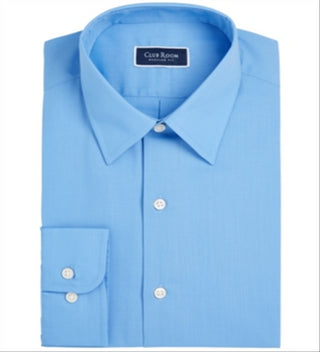 Club Room Men's Regular Fit Solid Dress Shirt Blue Size L 16/5