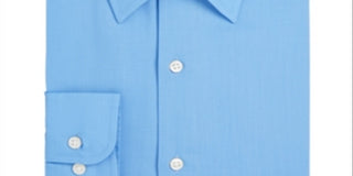Club Room Men's Regular Fit Solid Dress Shirt Blue Size L 16/5