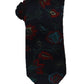 Bar III Men's Heron Silk Blend Floral Neck Tie Navy Size Regular