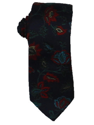 Bar III Men's Heron Silk Blend Floral Neck Tie Navy Size Regular