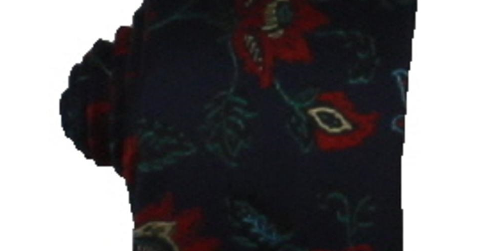 Bar III Men's Heron Silk Blend Floral Neck Tie Navy Size Regular