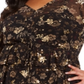 Style & Co Women's Plus Floral Print Ruffled Top Black Size 0X